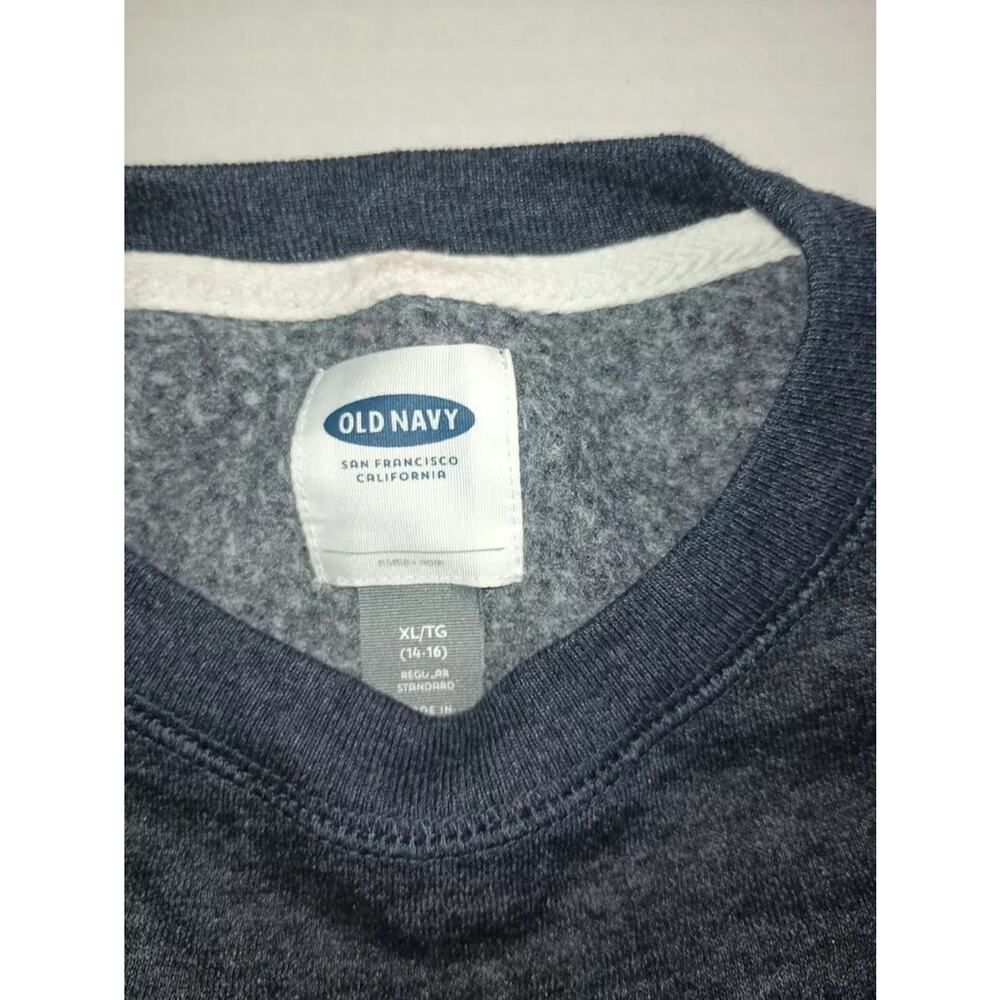 Old Navy Men's Sweatshirt Pullover Logo Long Sleeve Regular Fit Grey Sz XL B001 - Picture 3 of 4